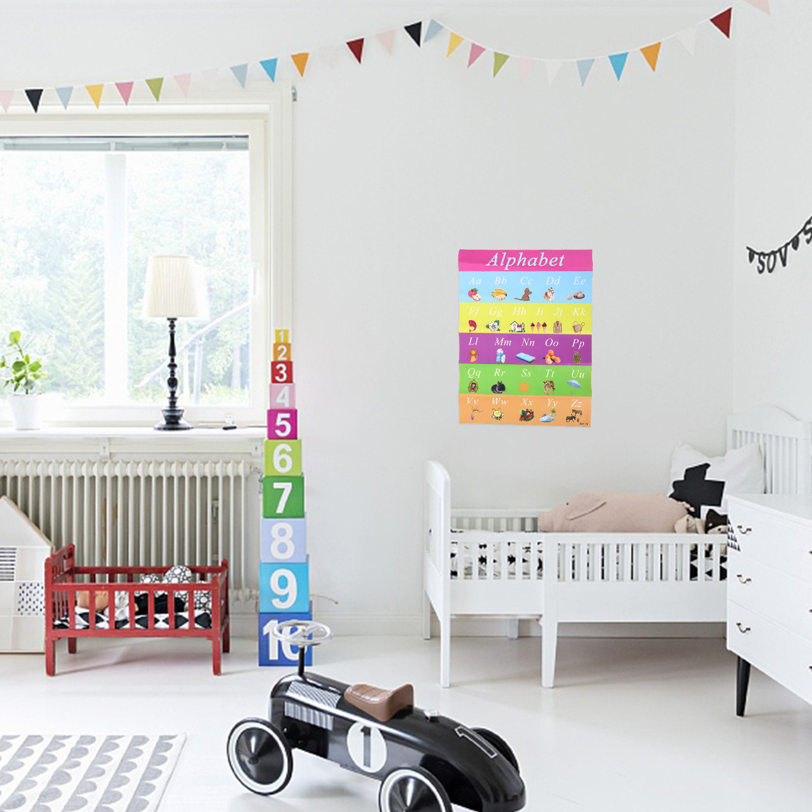 Kids Educational Poster - Póster autoadhesivo del alfabeto para niños,
