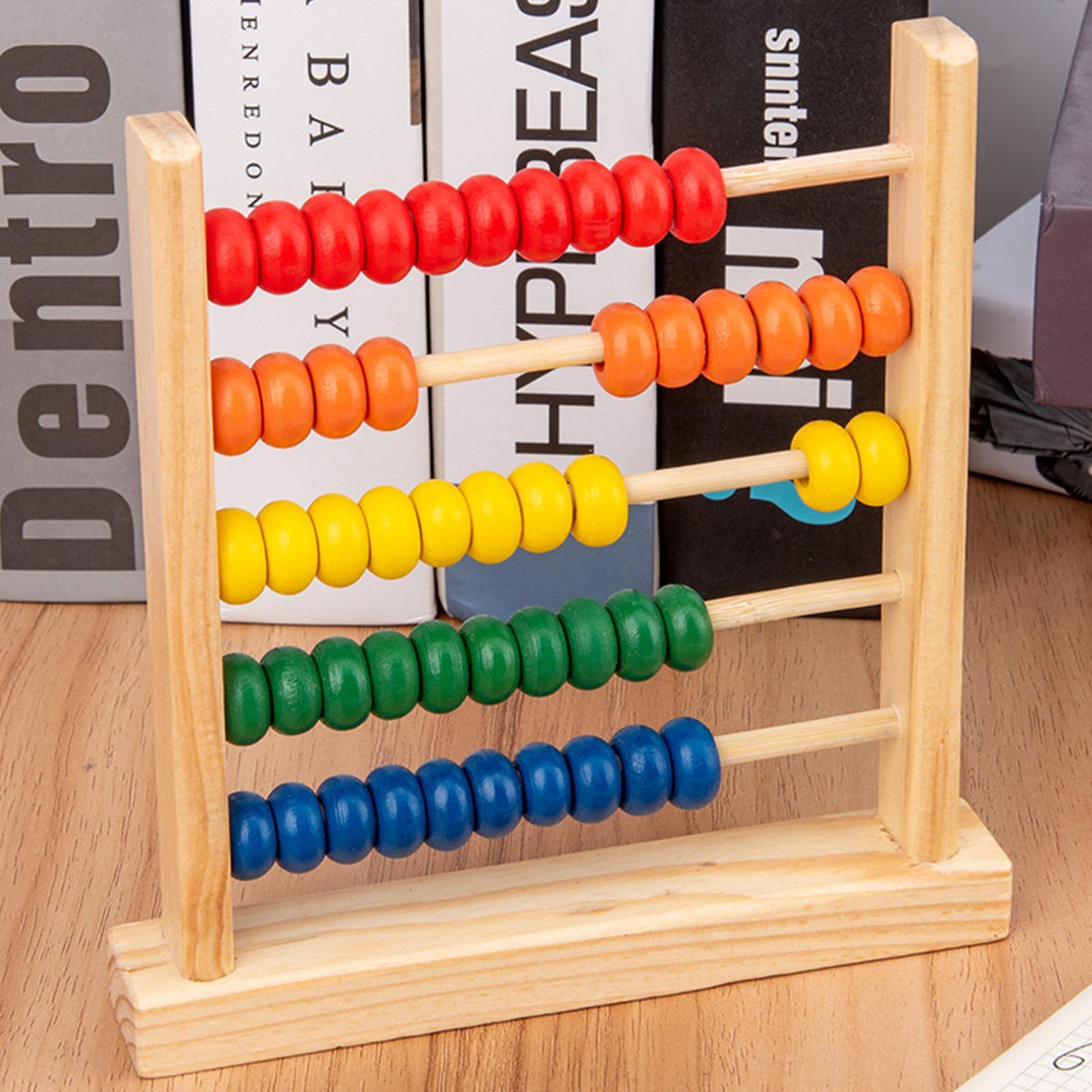 Abacus Counting Bead - Ábaco de madera con cuentas coloridas,