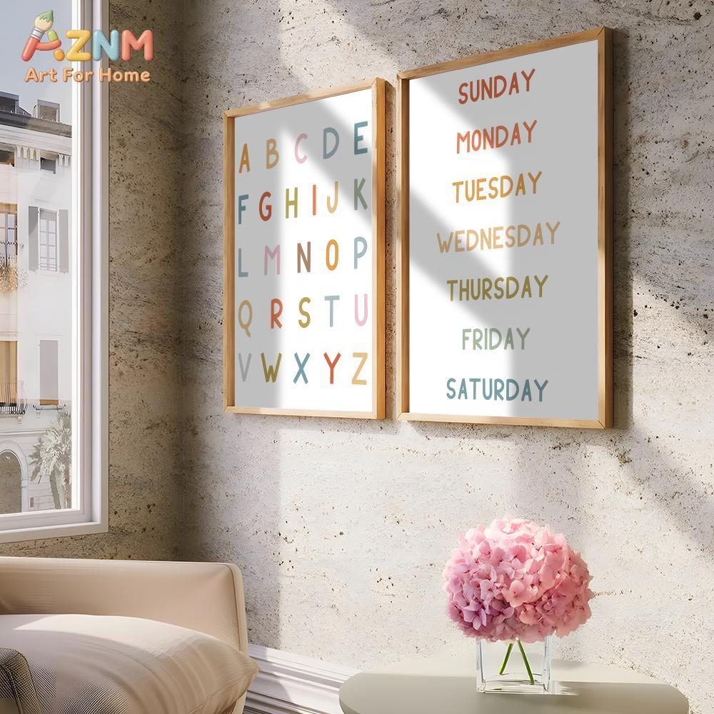 AZNM - Lienzo educativo con nú - Kids Educational Poster reseña y precio