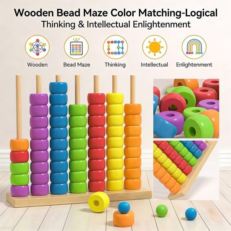 Ábaco de Madera Montessori, Ju - Abacus Counting Bead reseña y precio